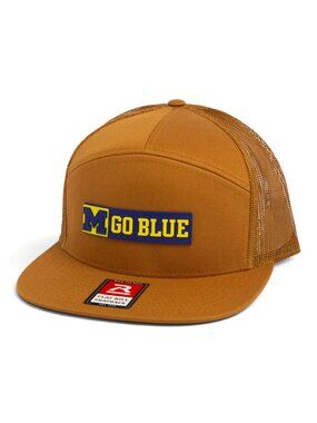 Michigan Wolverines GO BLUE 3D Snapback Flat Bill Trucker Hat- Carmel